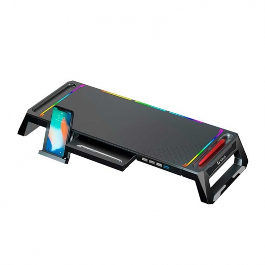 SOPORTE RGB MULTIPROPOSITO CON 4 PUERTOS USB