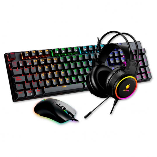 KIT GAMING TECLADO MECANICO  MOUSE ANTRYX GC-3100 BLACK