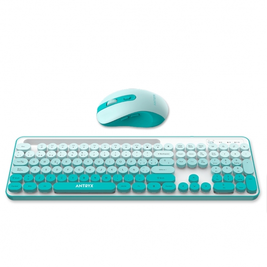 Kit Teclado + Mouse Inalámbricos WS 970 Green